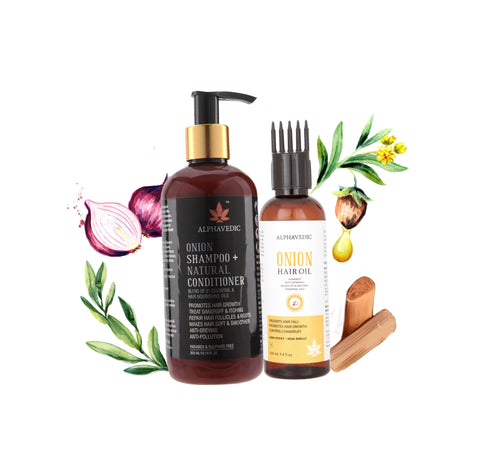 onion shampoo+conditioner and onion oil combo