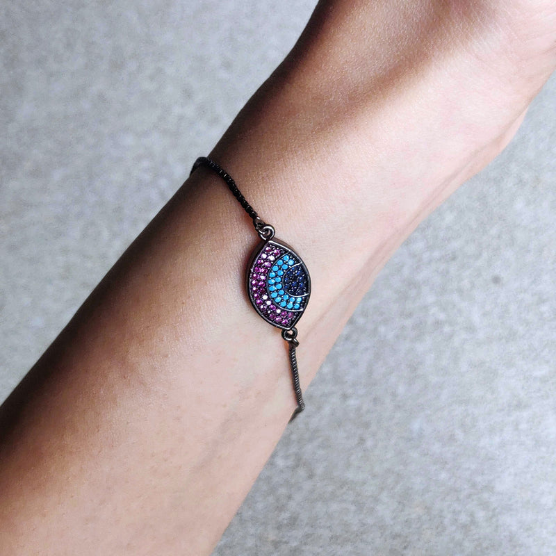 Turquoise Ruby Evil Eye Bracelet