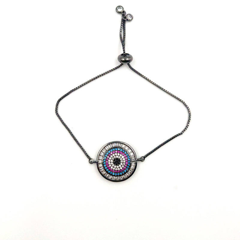 Crystal Circle Evil Eye Bracelet