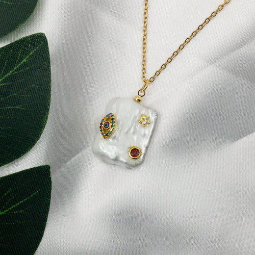 Evil Eye Pearl Necklace Necklaces CHOAL