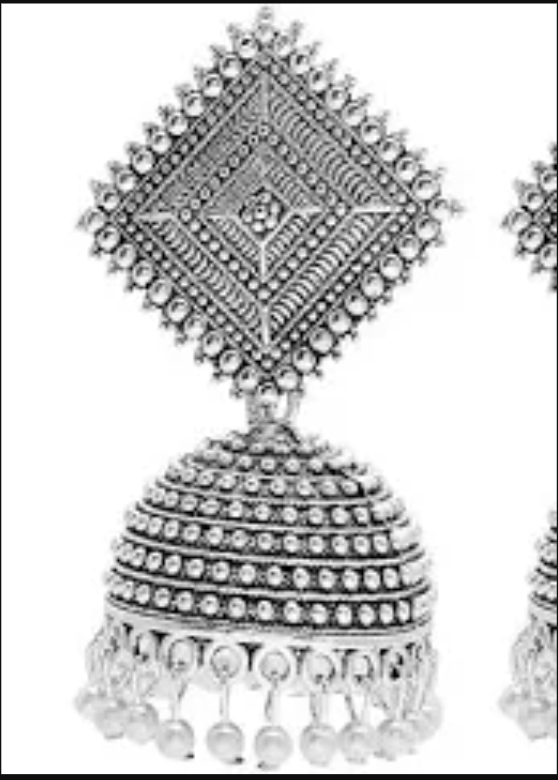 Sliver ethnic Jhumka