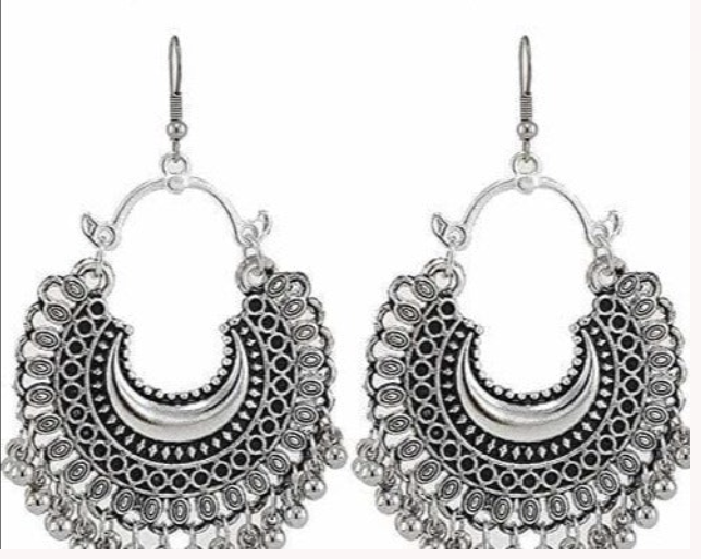 Half Moon Oxidized Jhumka