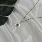 Black Gazing Evil Eye Pearl Necklace Necklaces CHOAL