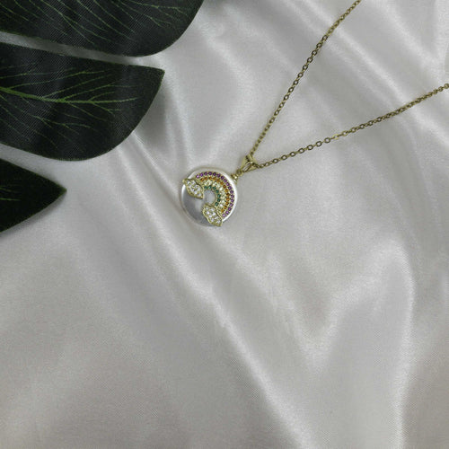 Rainbow Studded Pearl Necklace Necklaces CHOAL