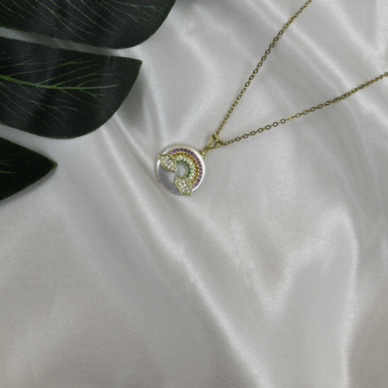 Rainbow Studded Pearl Necklace Necklaces CHOAL